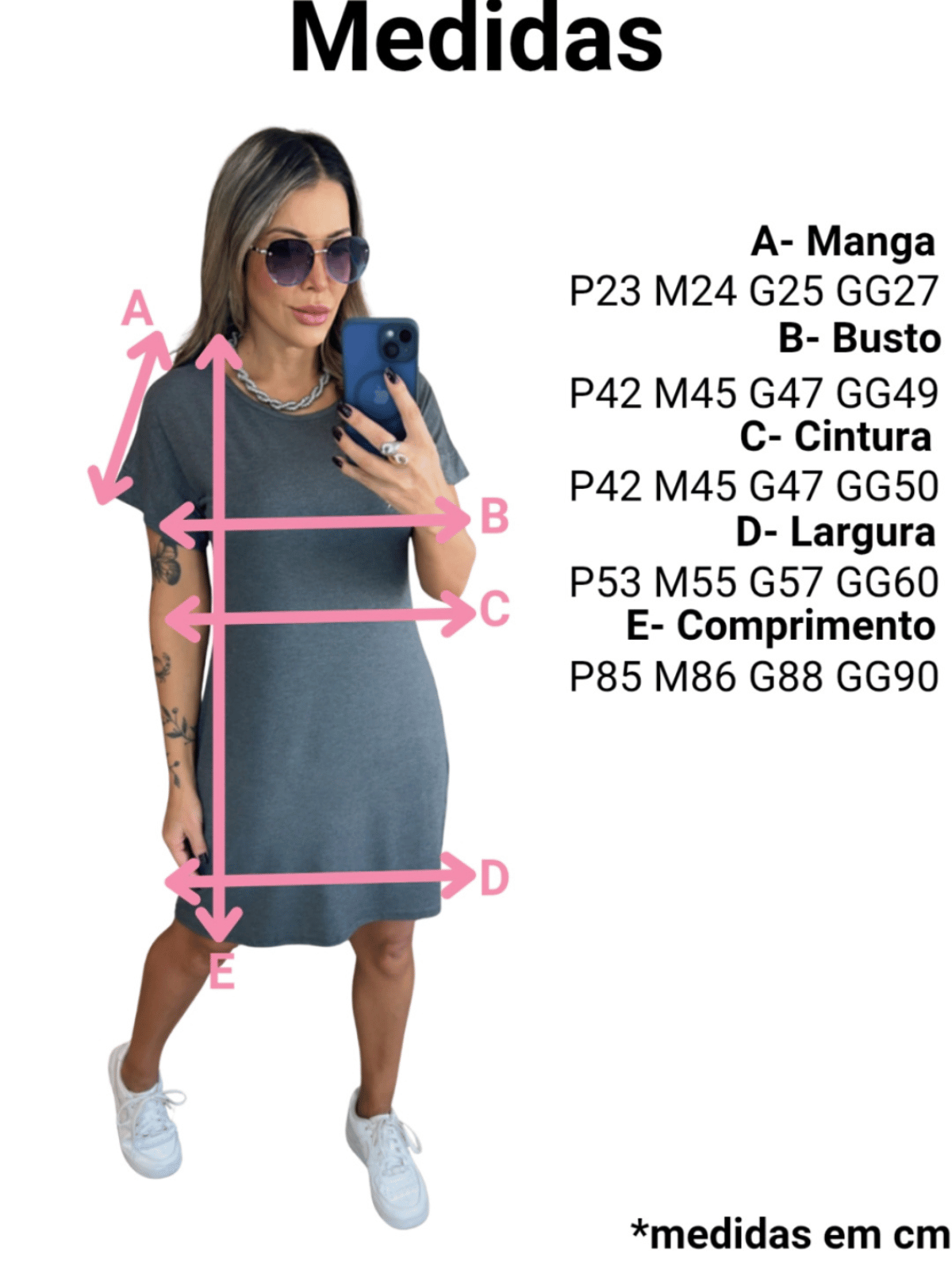 vestido b&aacute;sico manga curta comfy